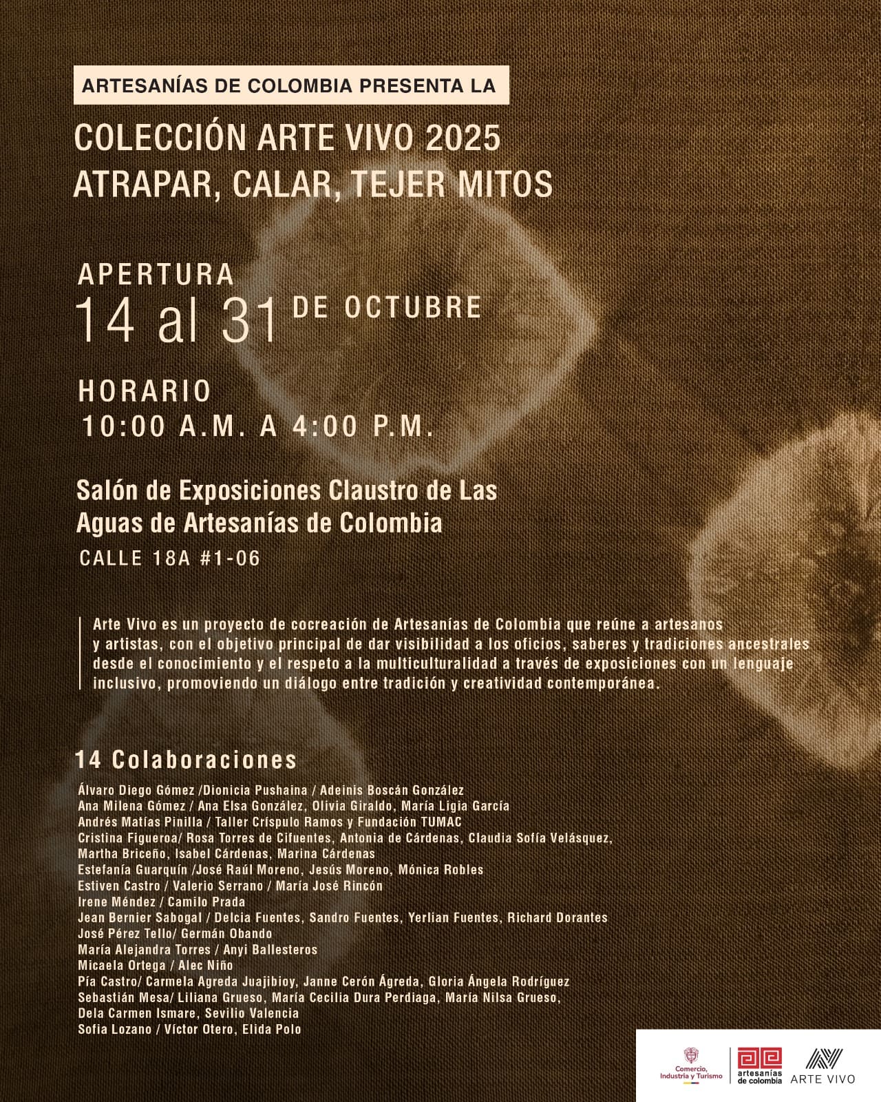 Desde el martes 14 de octubre y hasta el 31 de octubre, Artesanías de Colombia