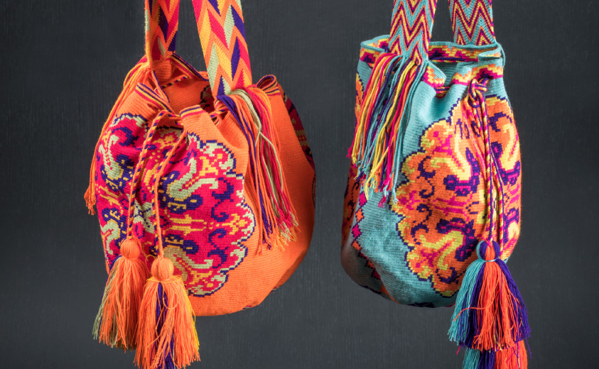 Mochilas Wayúu Foto de dos mochilas Wayúu