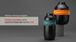 Imagen ilustrativa con dos jarrones en cerámica de La Chamba con aplicación de chumbe Kamentsá.