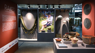 Foto del espacio 'Galería Raíces' en la feria Expoartesano 2022